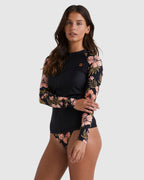 Womens Hooked On Tropics Long Sleeve Zip Rash Vest