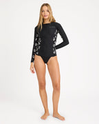 Womens Sandy Shells Off Shore Long Sleeve Rash Vest