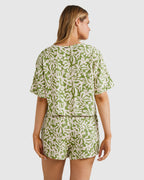 Womens Palm Grove Tie Short Sleeve Shirt