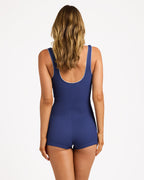 Womens Summer High Retro Surf Bodysuit One Piece Swimsuit