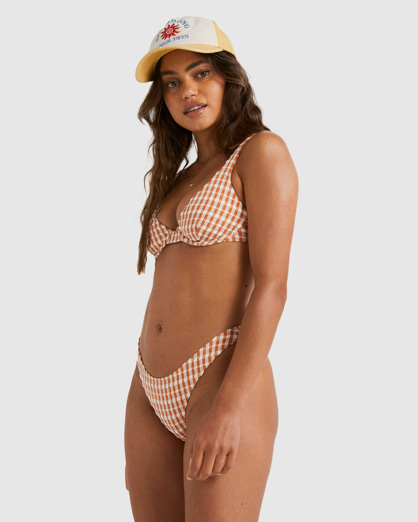 Womens Wave Check Ruby Bra Bikini Top