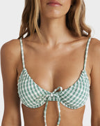 Womens Wave Check Bikini Top