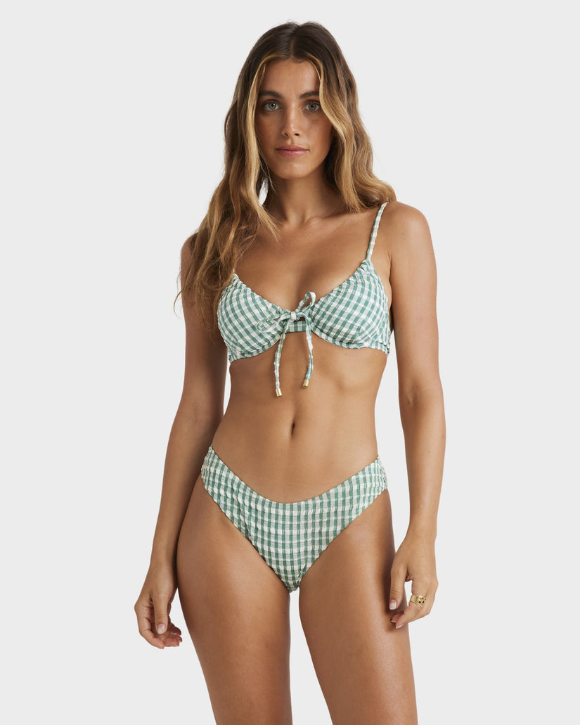 Womens Wave Check Bikini Top