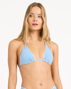 Womens Mini Wave Check Multi Tri Bikini Top