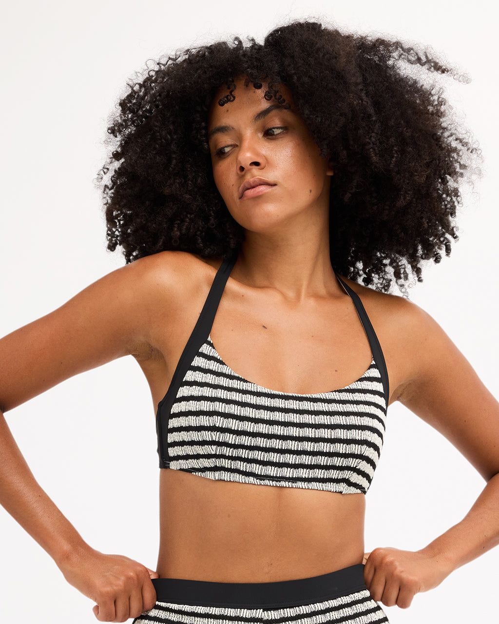 Womens Wavey Daze D/DD Halter Bralette Bikini Top