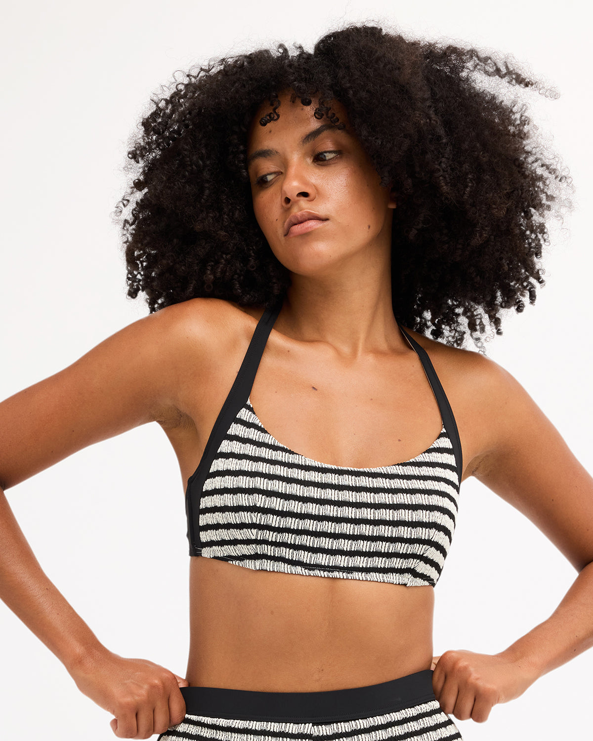 Womens Wavey Daze D/DD Halter Bralette Bikini Top