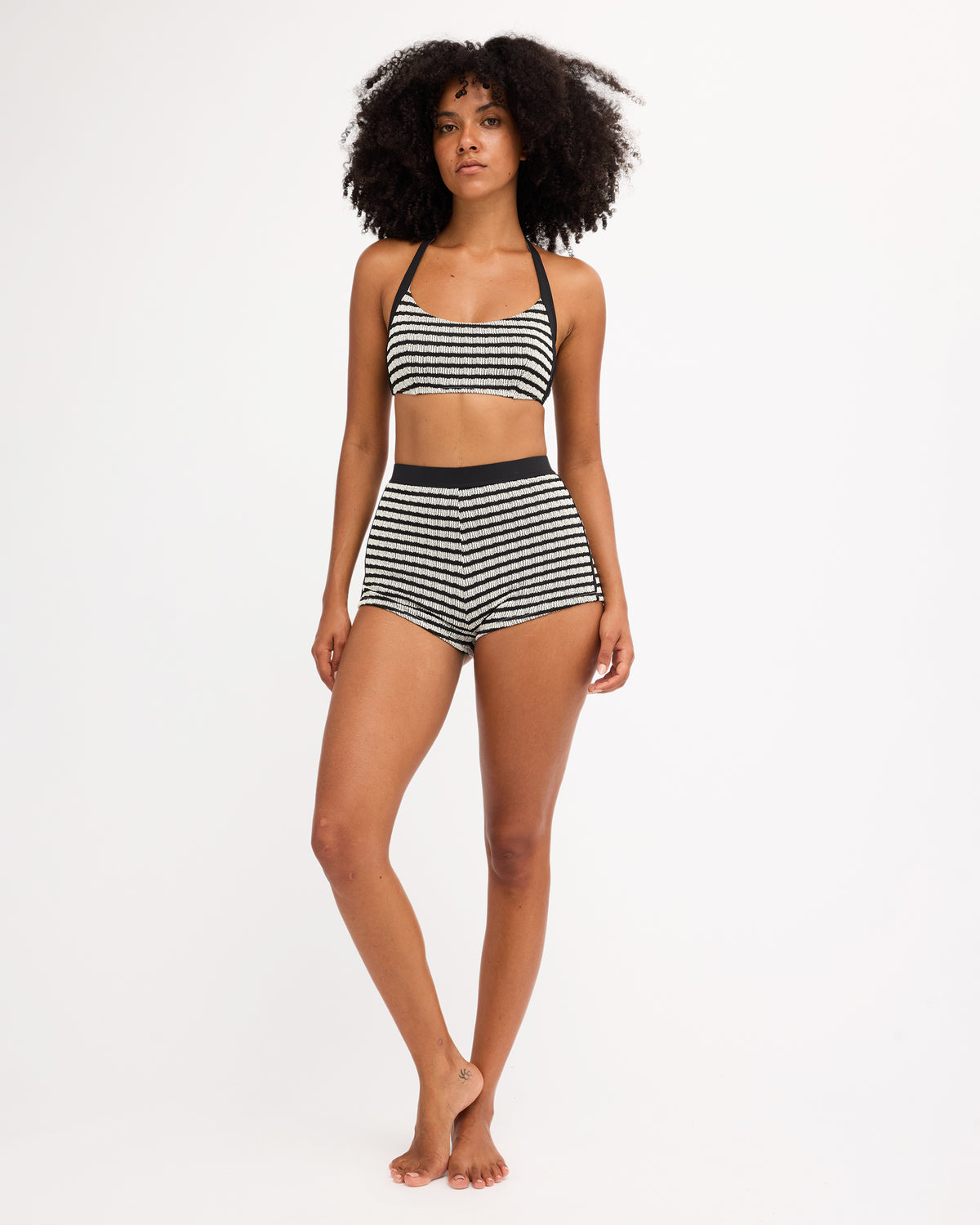 Womens Wavey Daze D/DD Halter Bralette Bikini Top