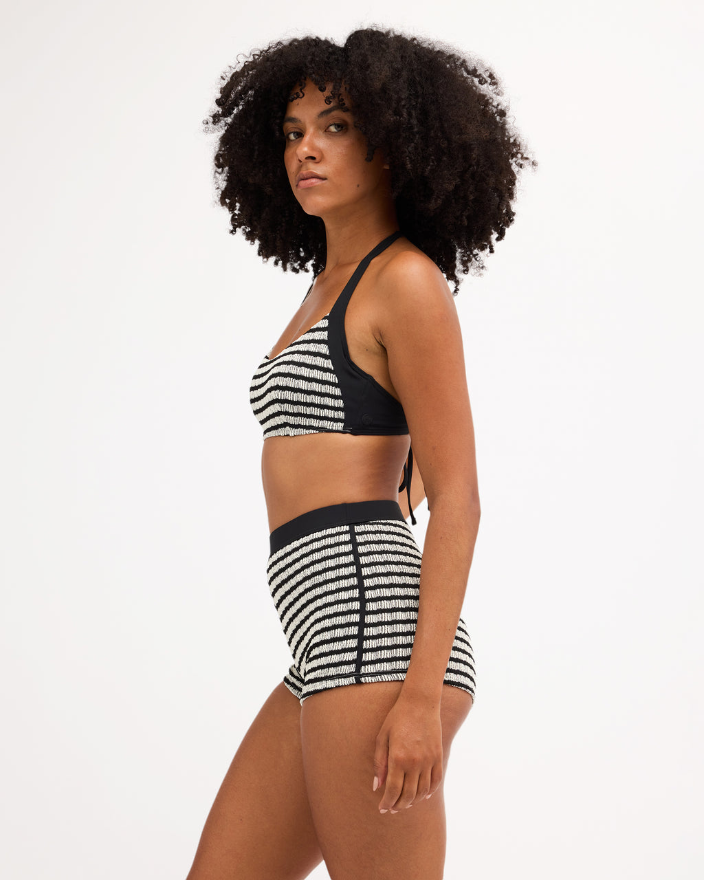 Womens Wavey Daze D/DD Halter Bralette Bikini Top