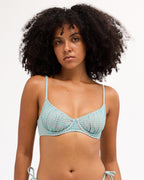 Womens Mini Wave Check Char Underwire Bikini Top