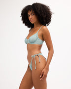 Womens Mini Wave Check Char Underwire Bikini Top