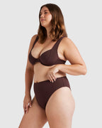 Womens Terry Rib Hi Maui Bikini Bottom