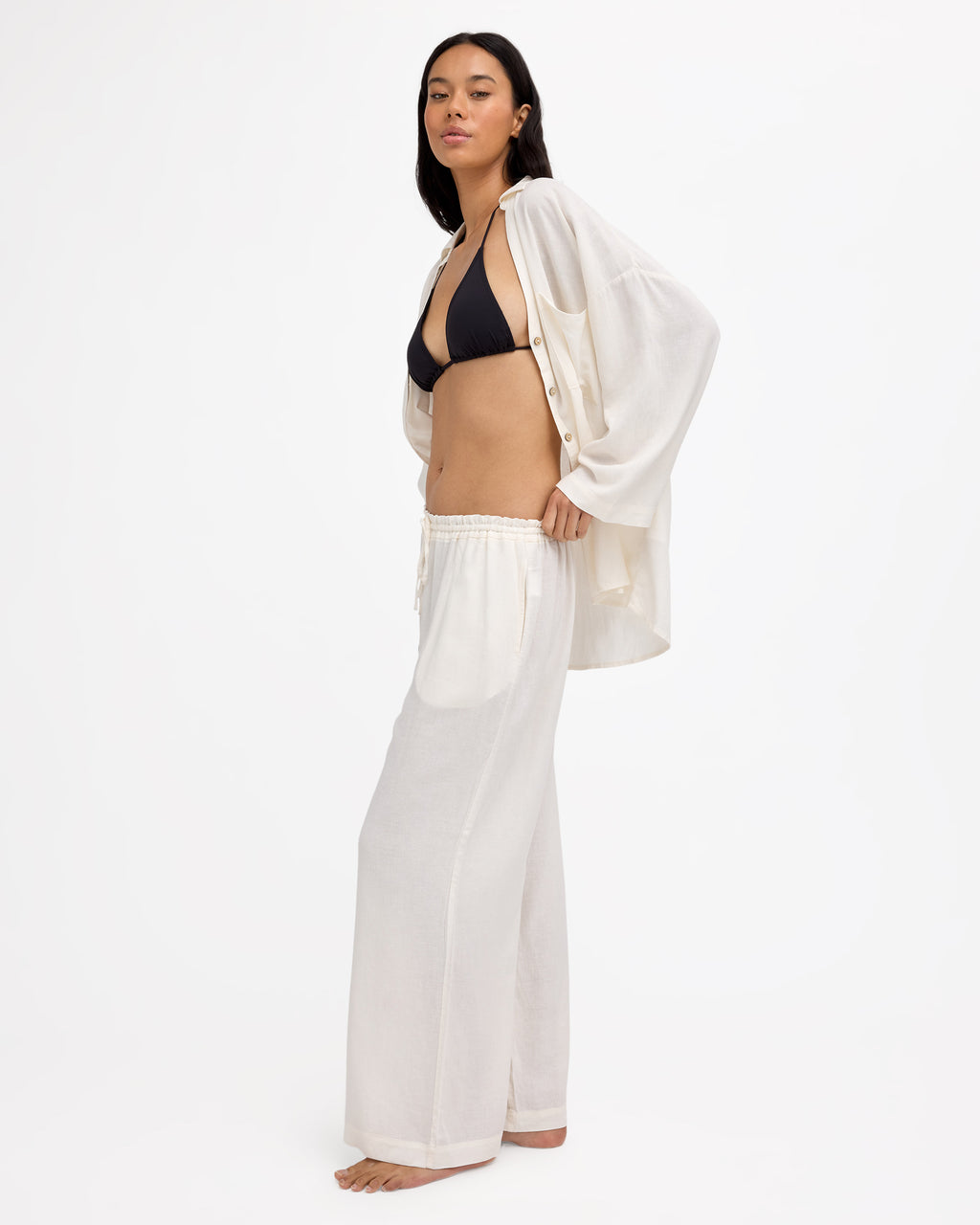 Womens Calais Drawstring Elastic Waist Pants