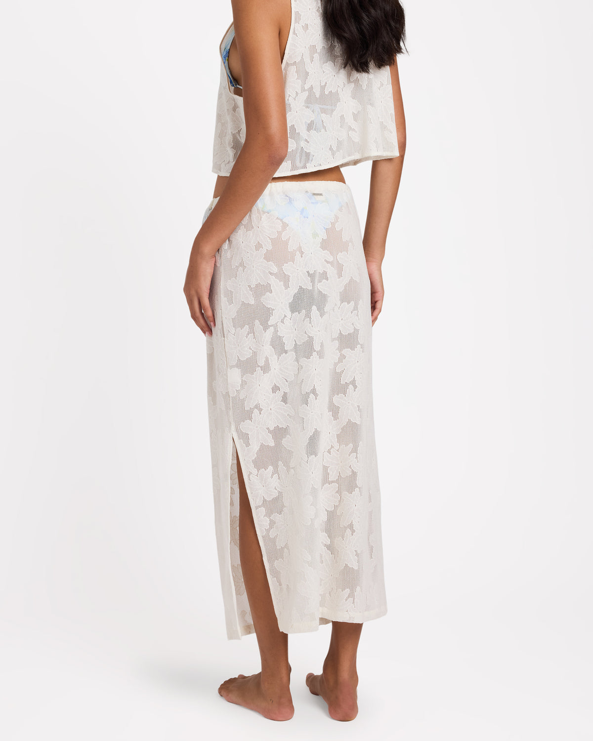 Womens Salt Bloom Lace Midi Skirt