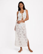 Womens Salt Bloom Lace Midi Skirt