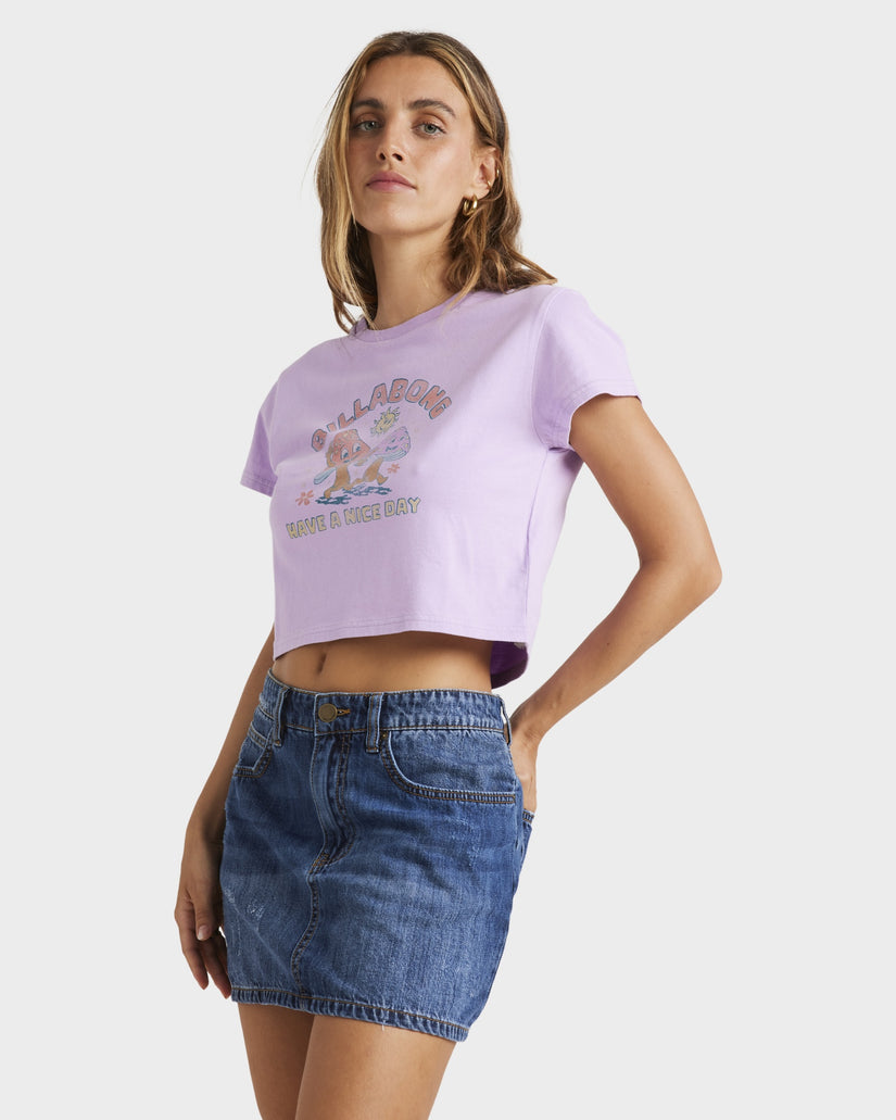 Womens Happy Mind Crop T-Shirt