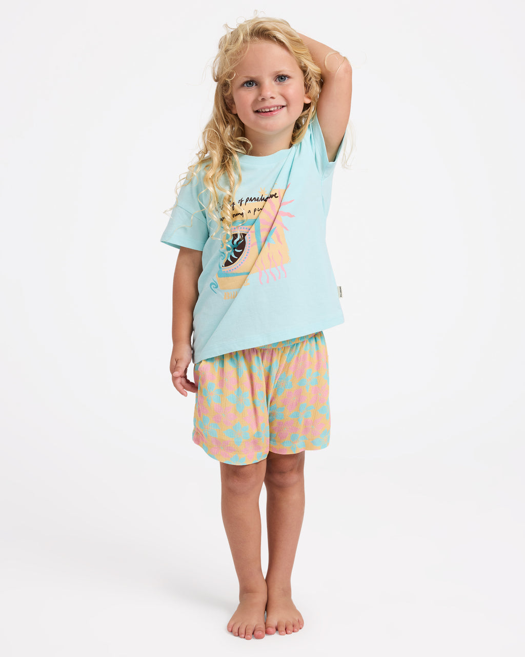 Girls 2-7 Sun Petals Elastic Waist Shorts