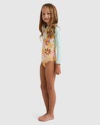Girls 0-5 Flower Power One Piece Rash Vest