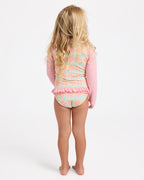 Girls 2-7 Sun Petals Long Sleeve One Piece Swimsuit