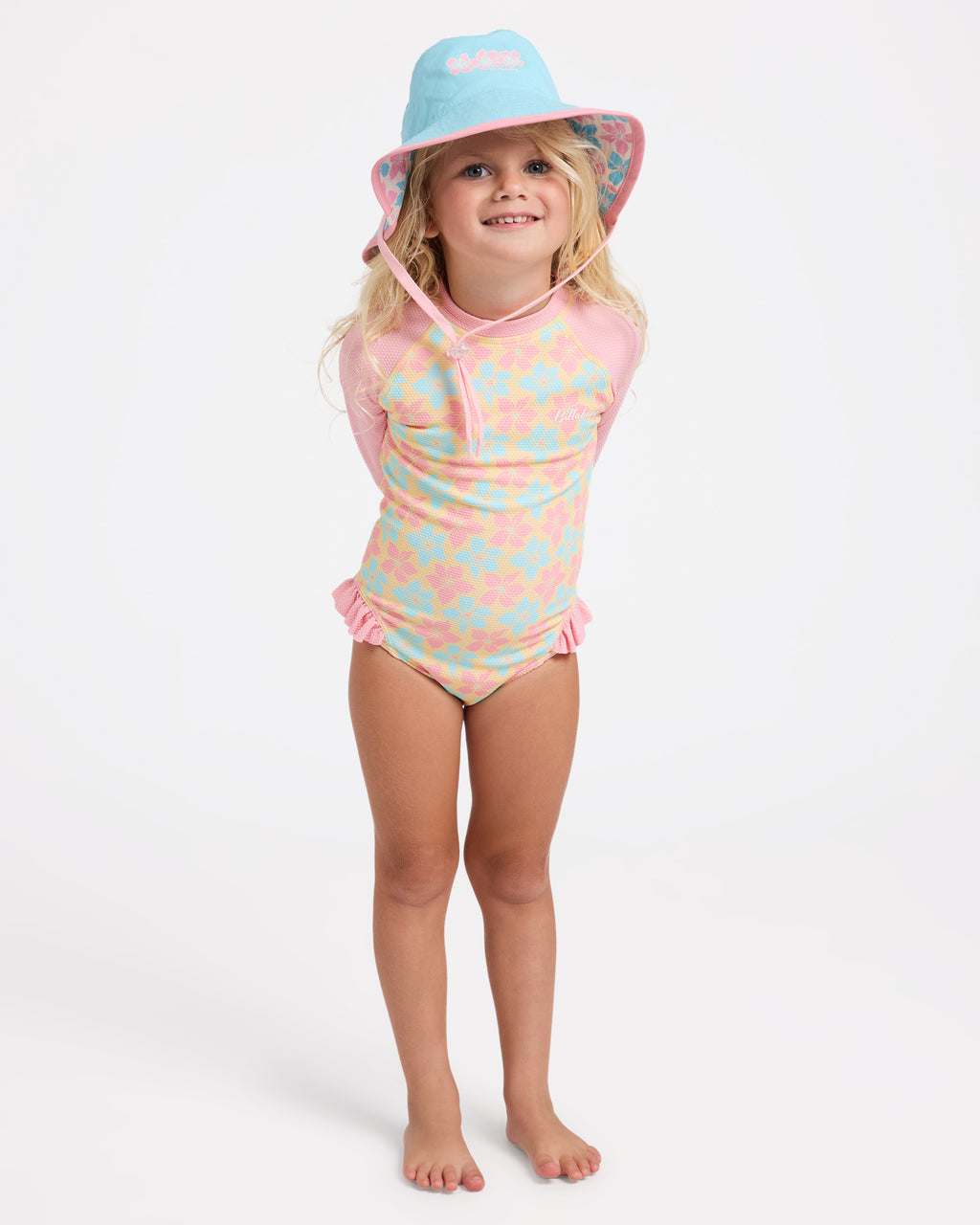 Girls 2-7 Sun Petals Long Sleeve One Piece Swimsuit
