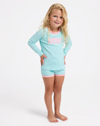 Girls 2-7 Little Lillies Long Sleeve Rash Vest Set