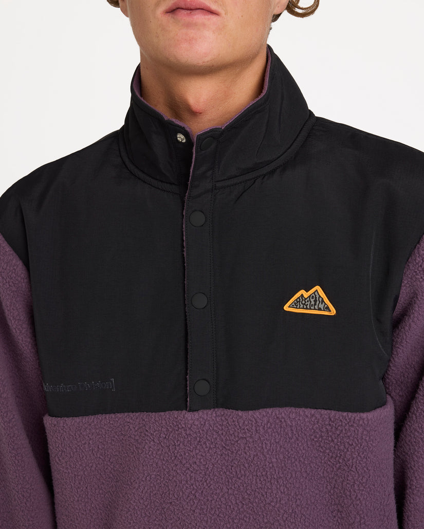 Mens Boundary Mock Snap Fleece Jumper