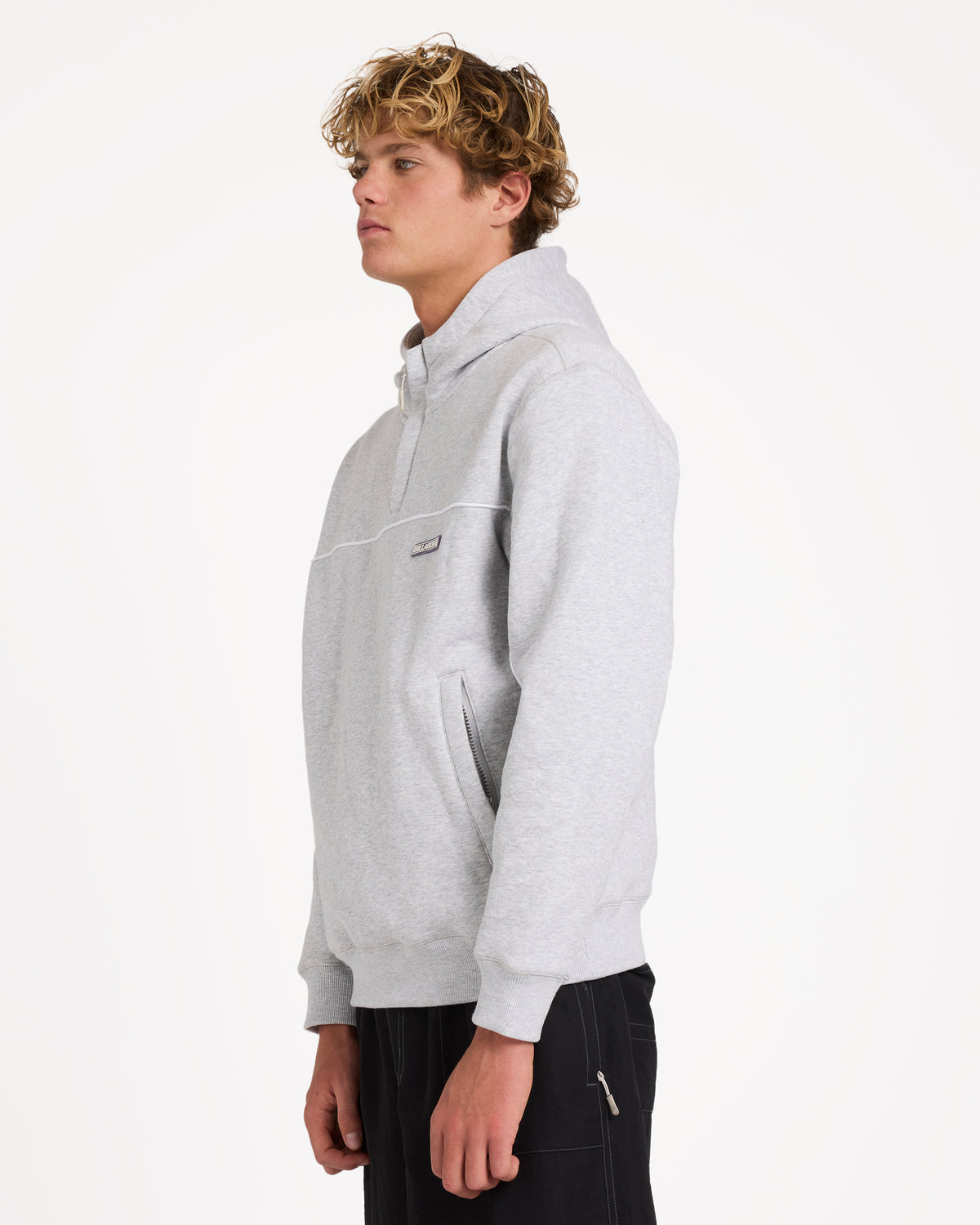 Mens Adiv Mock Pullover Hoodie