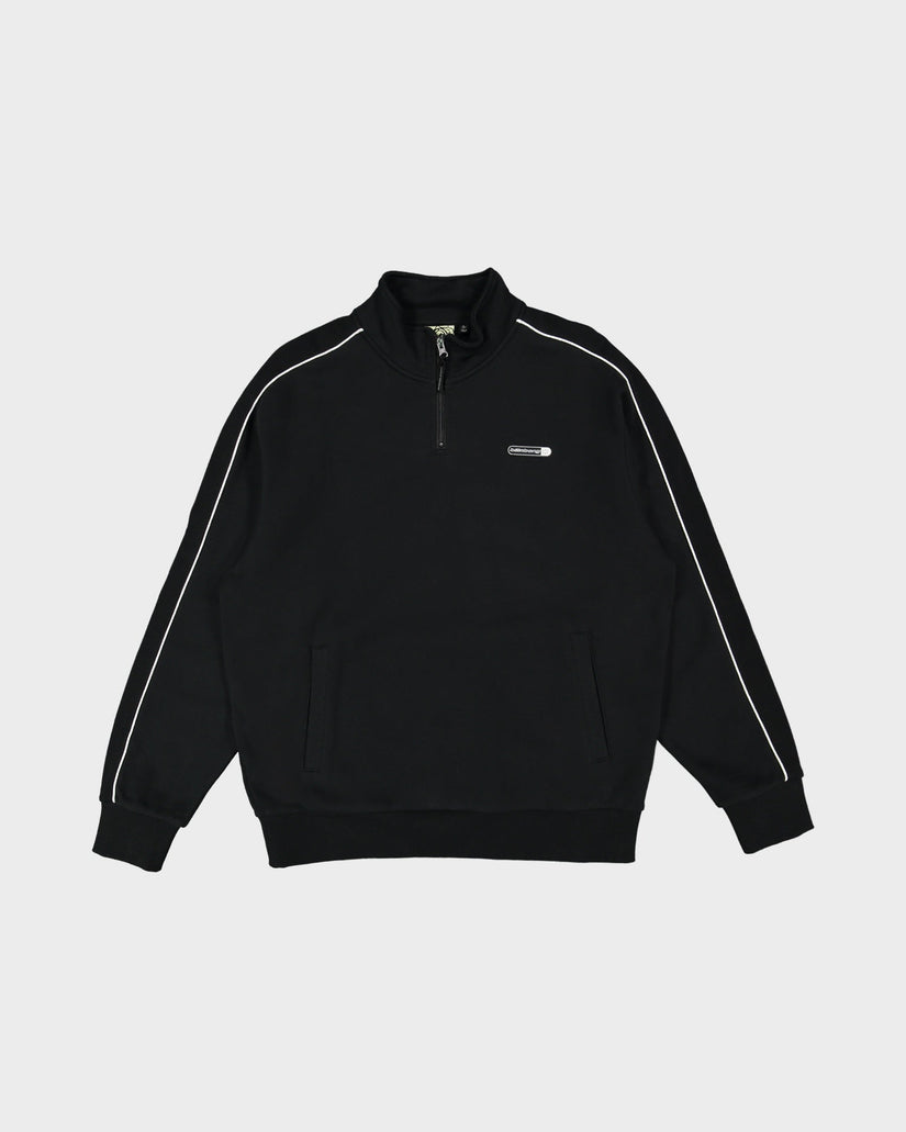 Mens Spec Panelled 1/4 Zip Mock Neck Fleece Top