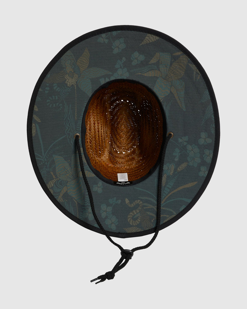 Mens Tides Print Straw Hat