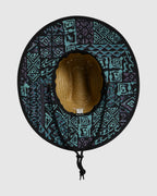 Mens Tides Print Straw Hat