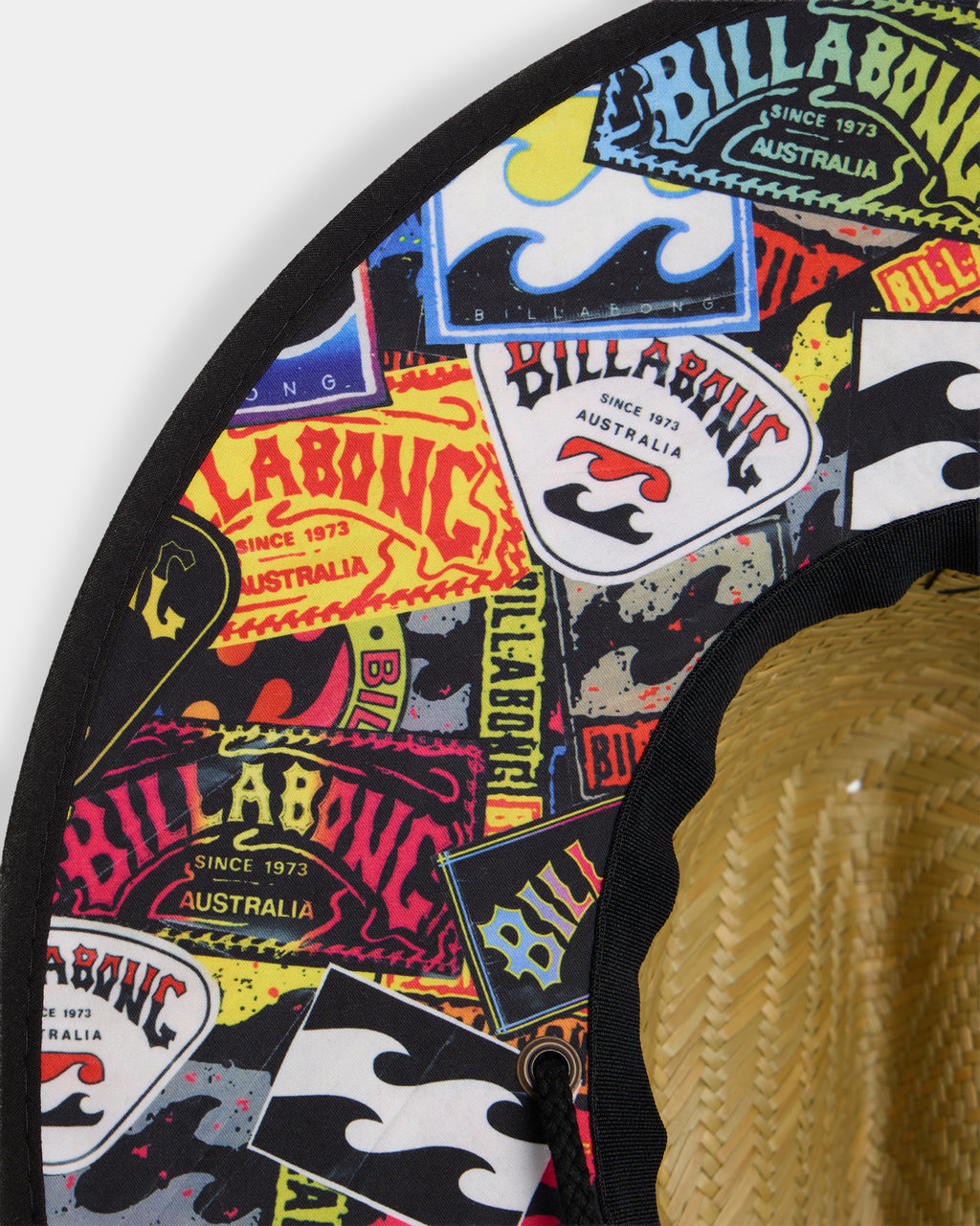 Mens Tides Print Straw Hat