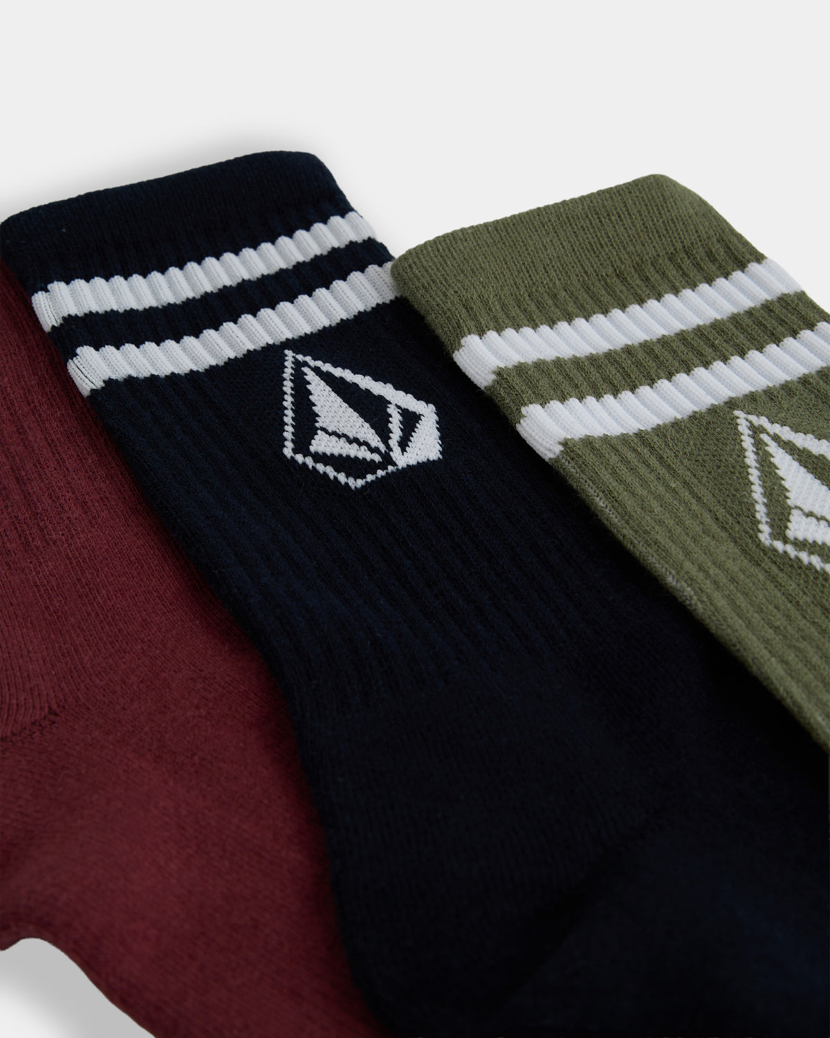 Mens Retro Stone 3 Pack Crew Socks