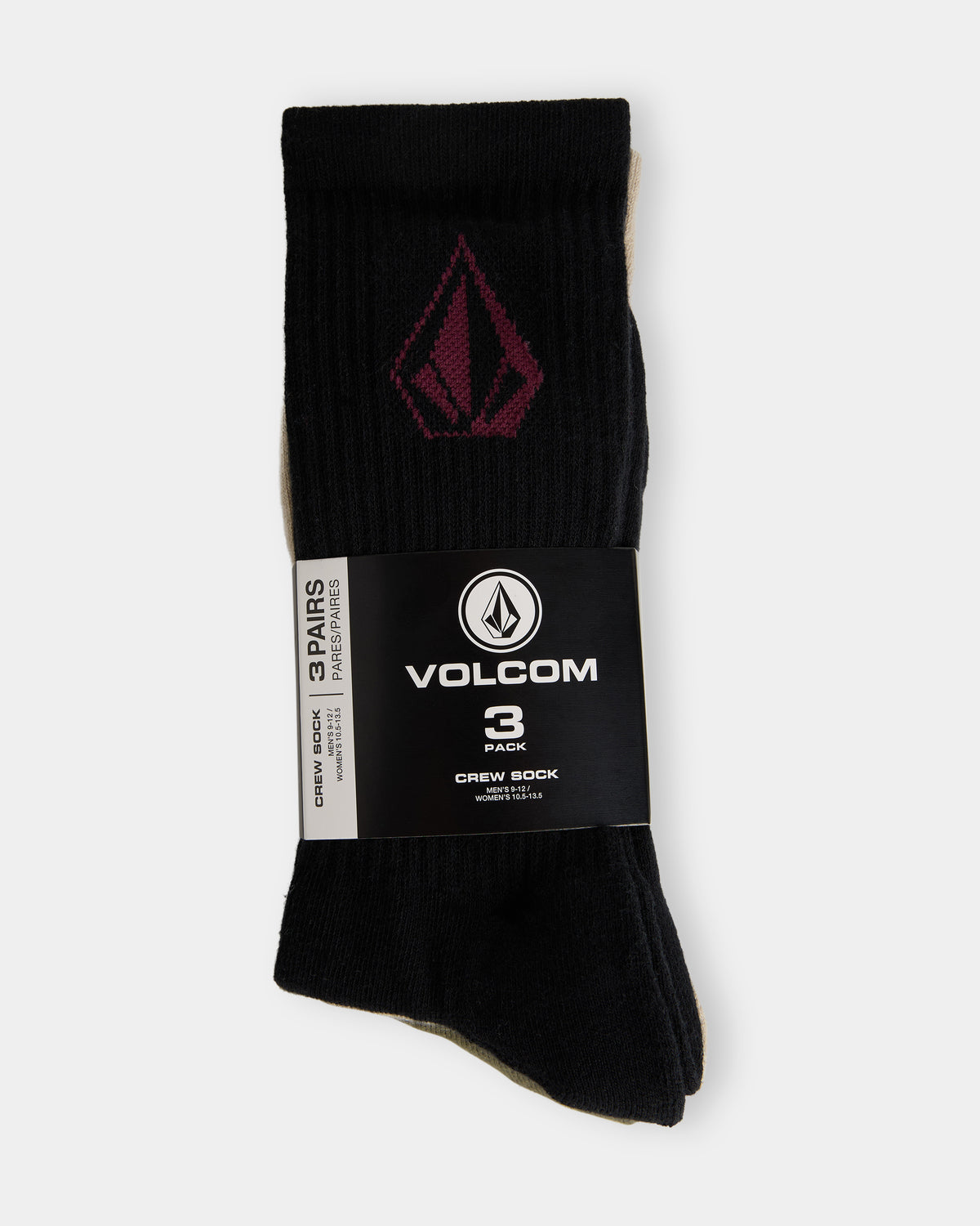 Mens Stone 3 Pack Crew Socks
