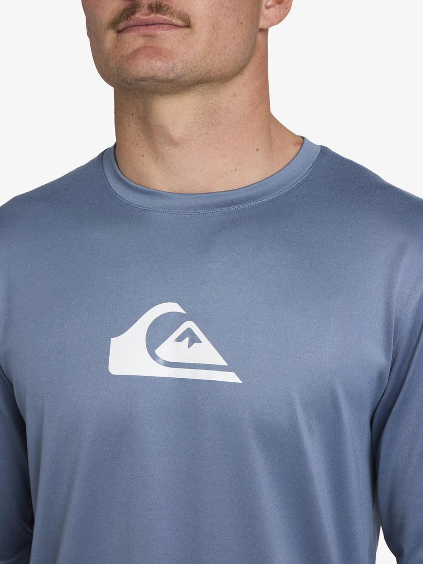 Mens Solid Streak Long Sleeve Surf Shirt