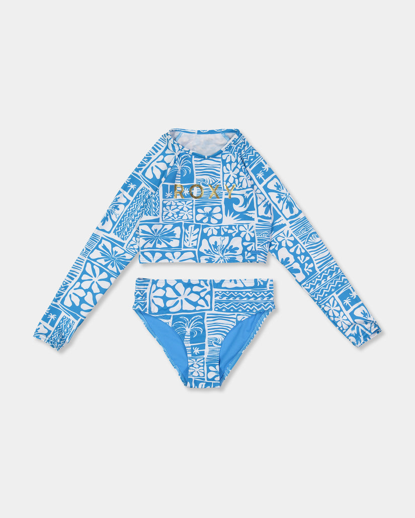 Girls 8-16 Surfenirs Crop Long Sleeve Rash Vest