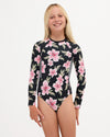 Girls 8-16 Of The Pacific Long Sleeve One Piece Swimsuit