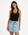 Womens Shine Denim Skirt