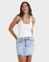 Womens Shine Denim Skirt