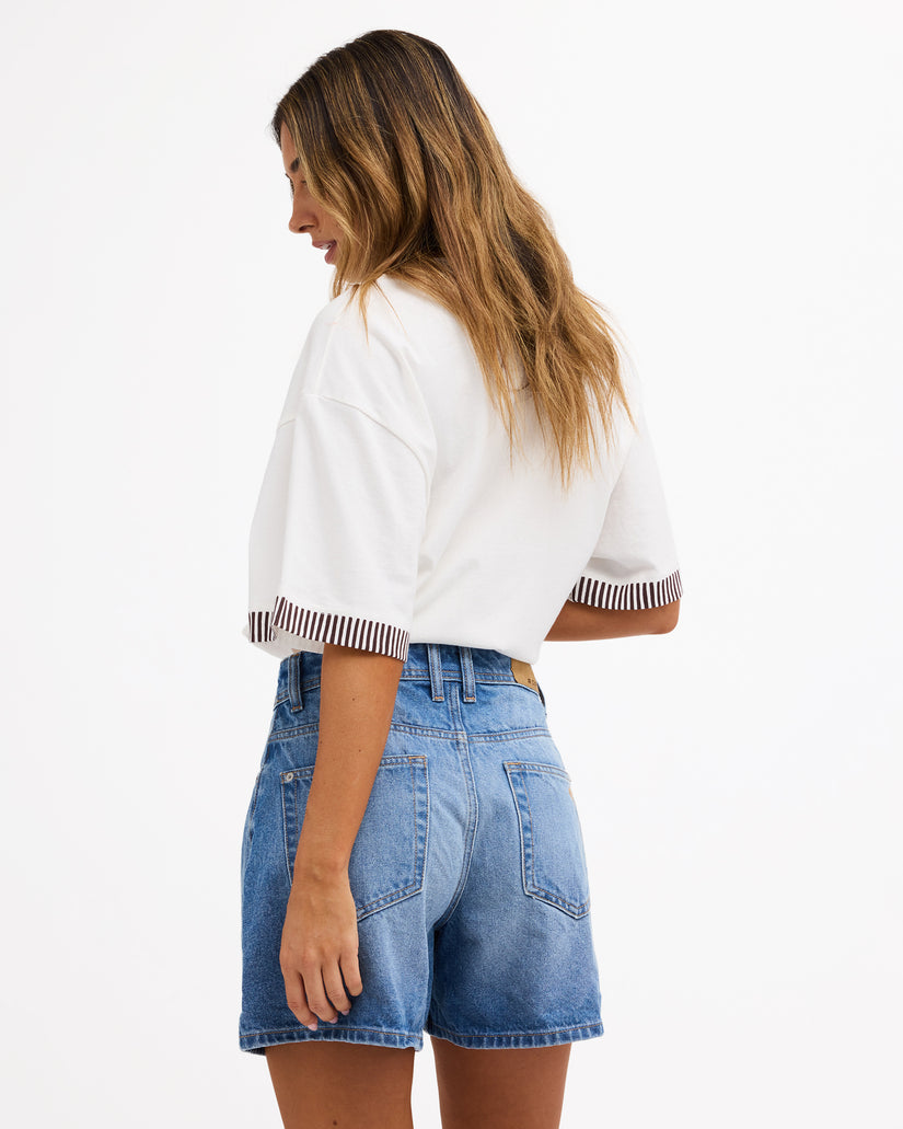 Womens Morning Splendour Mid Denim Shorts