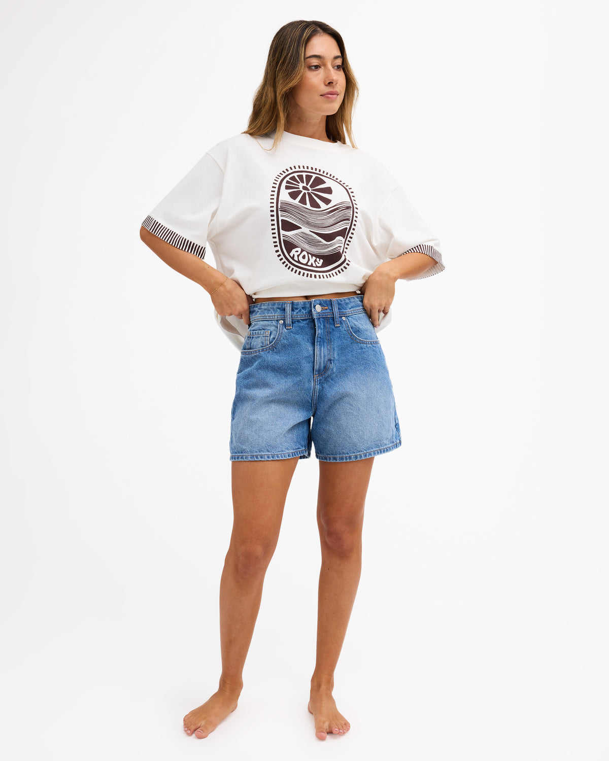 Womens Morning Splendour Mid Denim Shorts
