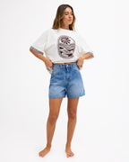 Womens Morning Splendour Mid Denim Shorts