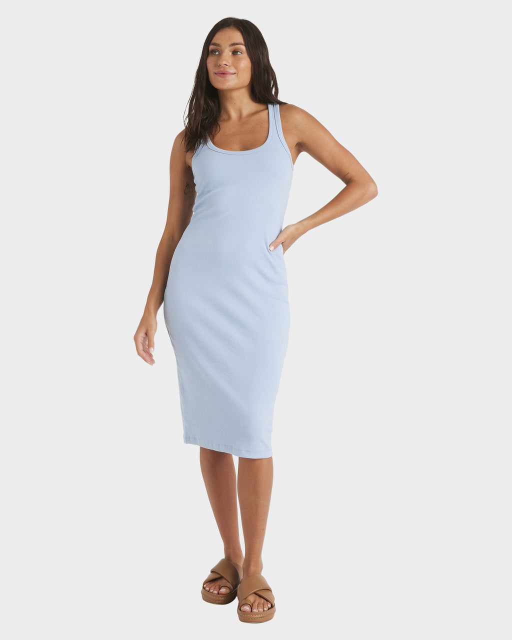 Womens Base Rib Dress Mini Dress