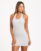 BASE RIB HALTER DRESS