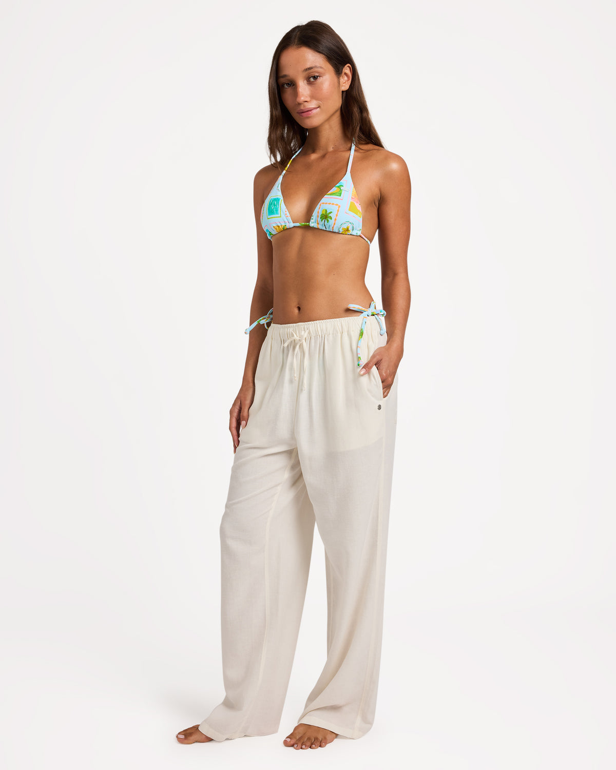 Womens Hibiscus Beach Pants