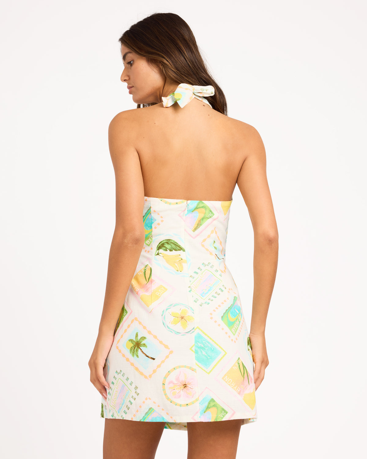 Womens Postcards Wrap Dress