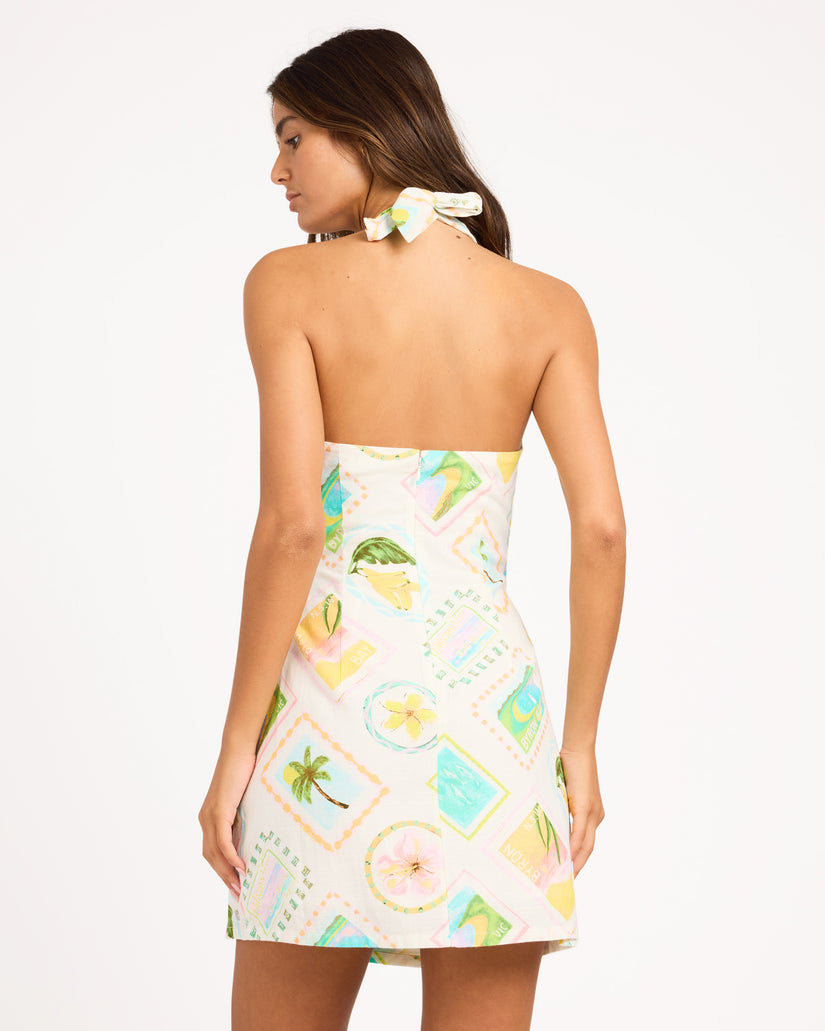 Womens Postcards Wrap Dress
