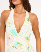 Womens Postcards Wrap Dress