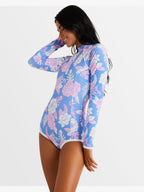 Womens Hollow Trees Long Sleeve One Piece Swimsuit