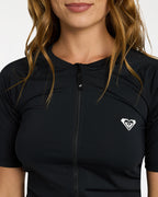 Womens Essentials Zip Short Sleeve Rashguard
