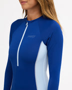 Womens Active Panel Long Sleeve One Piece Swimsuit