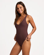 Womens Aruba V Neck One Piece Swimsuit